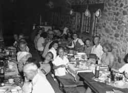 1948 of Davis Dam employees and families having dinner in Rec. 1.